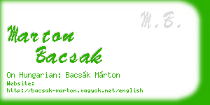 marton bacsak business card