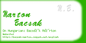 marton bacsak business card